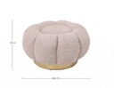 Pouff floreale rosa antico D.65x35h