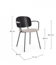 2x Sedia in tessuto 57x60x80 cm