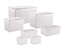 Set di contenitori bianchi 19x15x14h, 37x25x16h, 43x31x18h, 50x33x34h, 60x39x39h, 72x45x44h