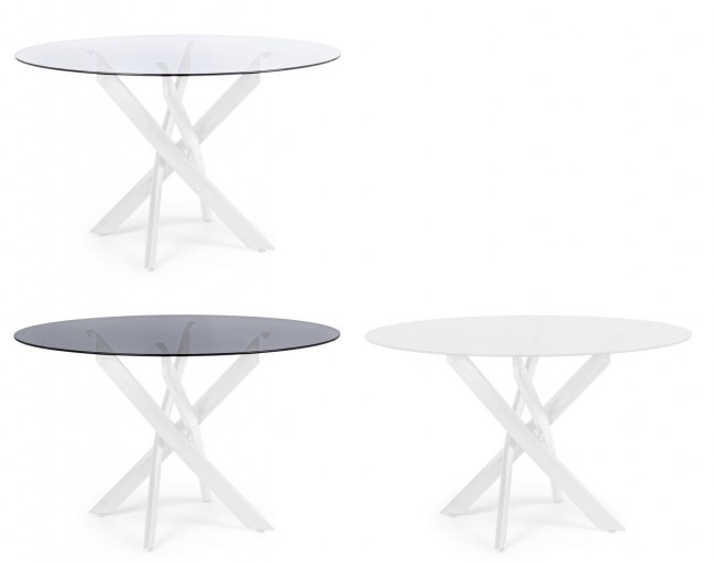 Base tavolo bianco D120 x 56 x 73.5 h in acciaio