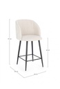 2x Sgabello cucina nero/avorio 53x59x97