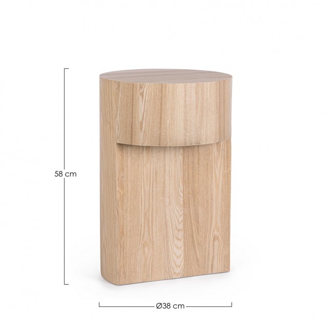 Tavolino naturale D.38 x 58h in legno