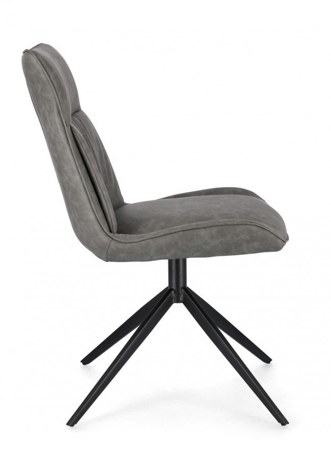 2x Sedia grigia ecopelle 50x64x86x49