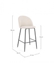 2x Sgabello bar nero/avorio 51x55x105h
