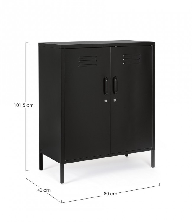 Credenza nera in acciaio 40x80x101,5h