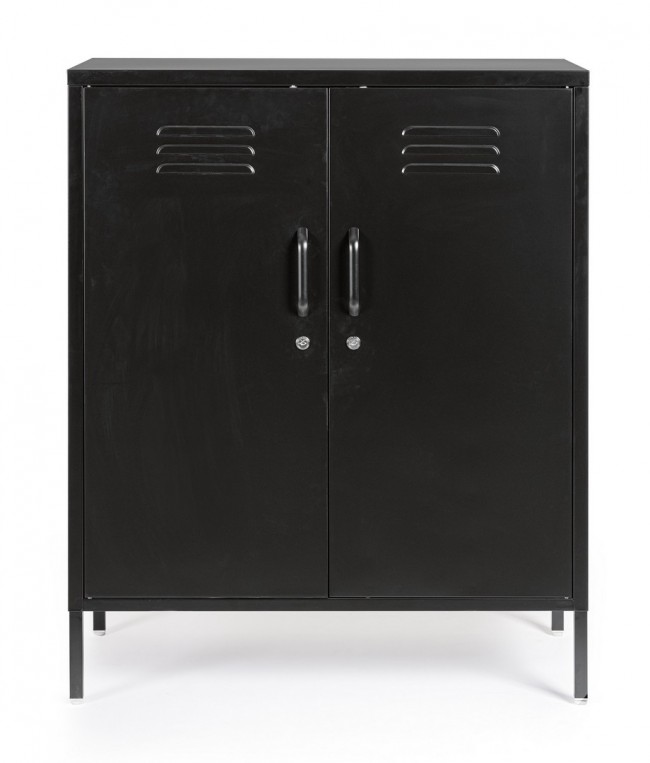 Credenza nera in acciaio 40x80x101,5h