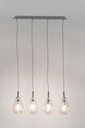 Lampadario 4 luci 75x15x120h trasparente argento
