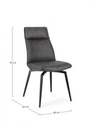 2x Sedia pu antracite 48x64x92x49