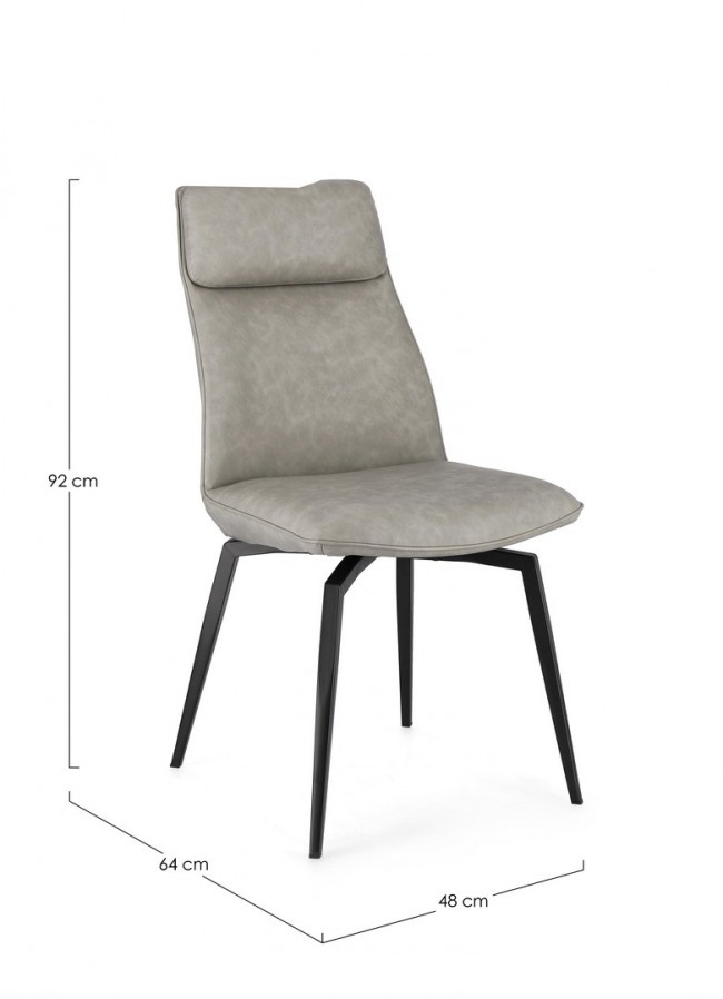 2x Sedia ecopelle 48x64x92h, 49h1