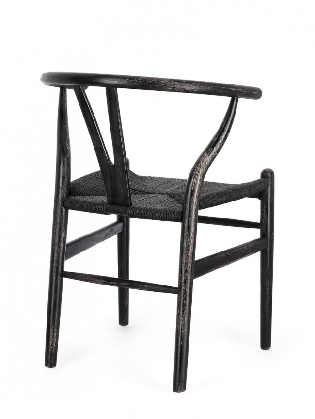 2x Sedia artemia nero 50x49.5x77h in legno