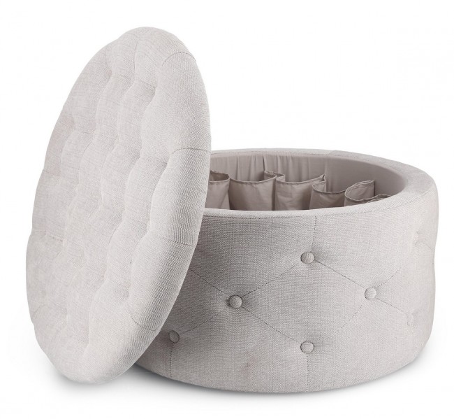 Pouf grigio D.70 x 40 h in tessuto