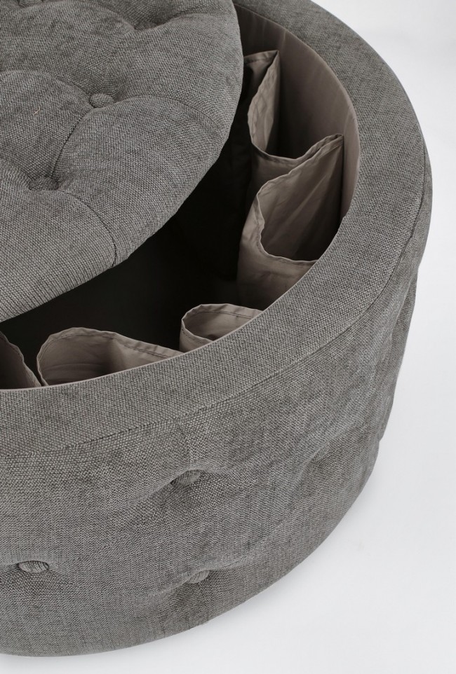 Pouf tondo D.70 x 40 h in tessuto