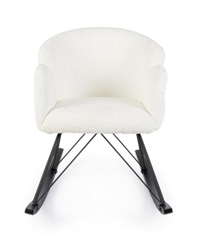 Poltrona dondolo bianca 86x62x72
