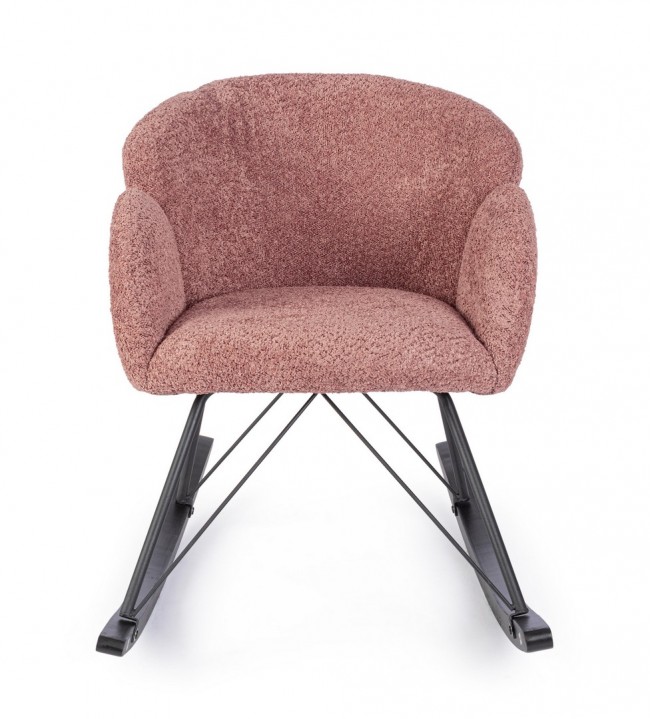 Poltrona dondolo 86x62x72 in bouclé