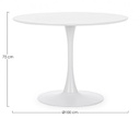 Tavolo Bloom bianco D.100 x 75 h in legno