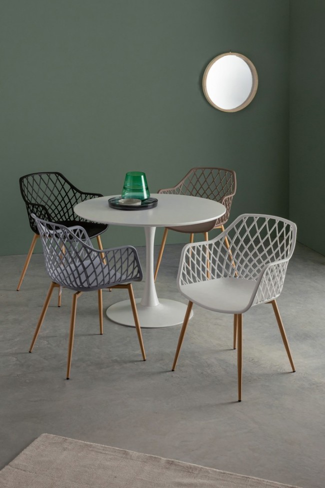 Tavolo Bloom bianco D.100 x 75 h in legno