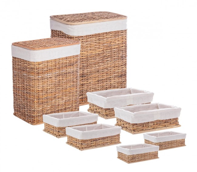 Set di contenitori rettangolari 28x20x10h, 32x24x12h, 36x27x13h, 43x30x53h, 48x36x58h