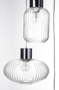Lampadario 3 luci trasparente-argento D.40x150h