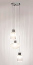 Lampadario 3 luci trasparente-argento D.40x150h