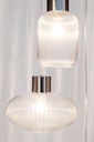 Lampadario 3 luci trasparente-argento D.40x150h