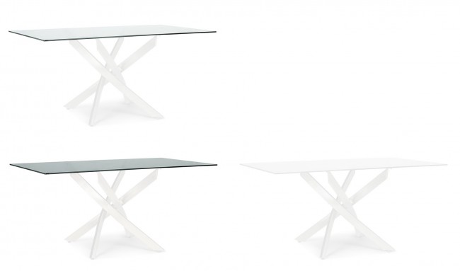 Base tavolo bianco 160x90 cm in acciaio