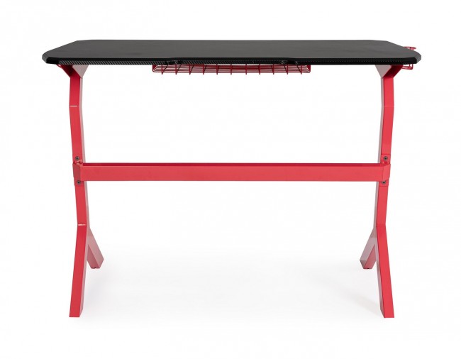 Scrivania gaming rossa e nera 118x65x76
