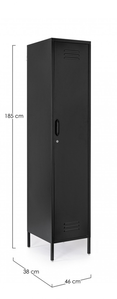 Armadio nero 46x38x185 h in acciaio