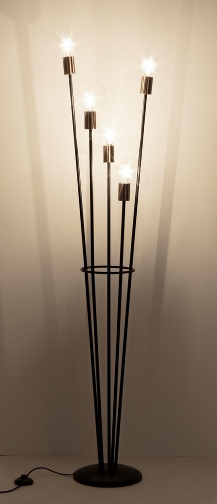Piantana fiaccola 34x30x155h nero 5 luci