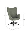 Poltrona in tessuto verde 69x72x106