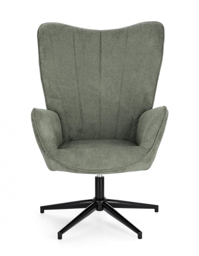 Poltrona in tessuto verde 69x72x106