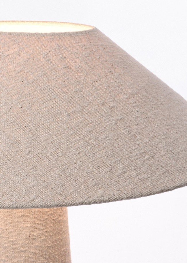 Lampada da terra crema D.50x120h in tessuto