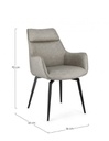 2x Poltrona tortora ecopelle 56x65x92 cm