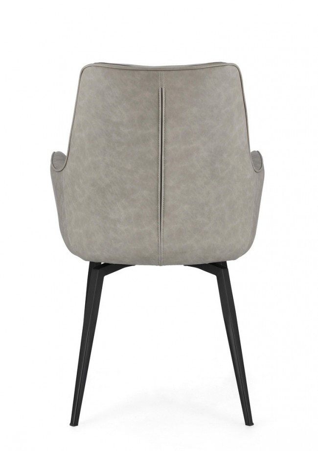 2x Poltrona tortora ecopelle 56x65x92 cm