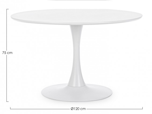 Tavolo Bloom bianco D.120 x 75 h in legno