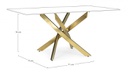 Tavolo George oro 160x90 cm in acciaio