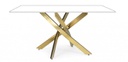 Tavolo George oro 160x90 cm in acciaio