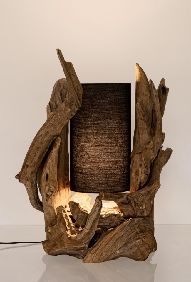 Lampada tavolo bion nero 45x35x70h in legno