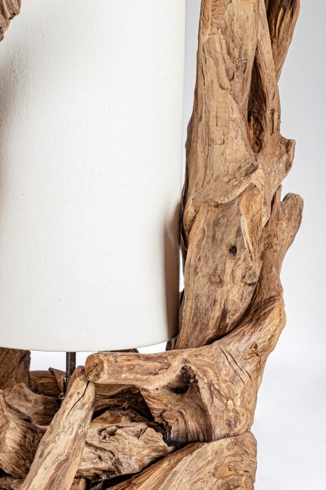 Lampada tavolo bianca 45x35x70h in legno