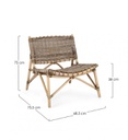 2x Sedia lounge 68.5x75.5x75h cm