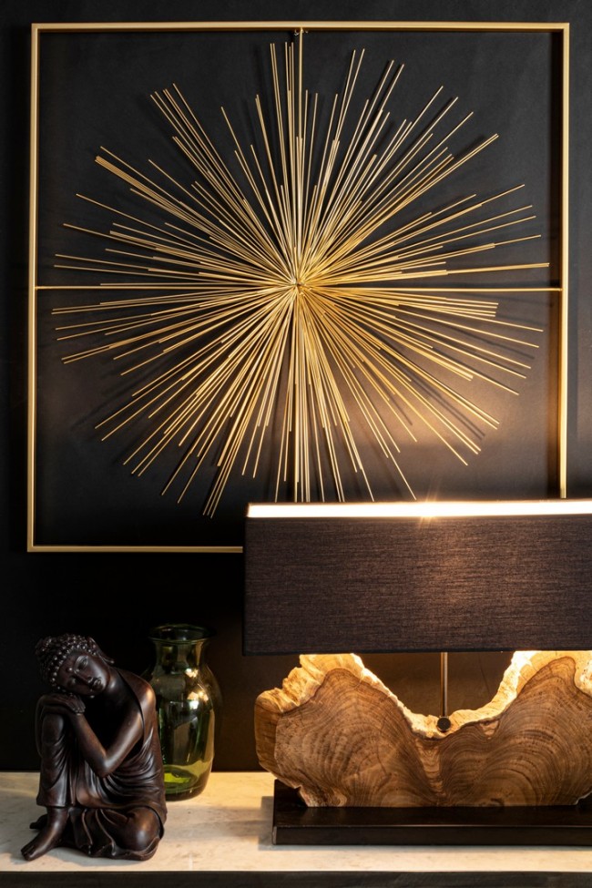 Lampada tavolo Naga nera 60x20x55h