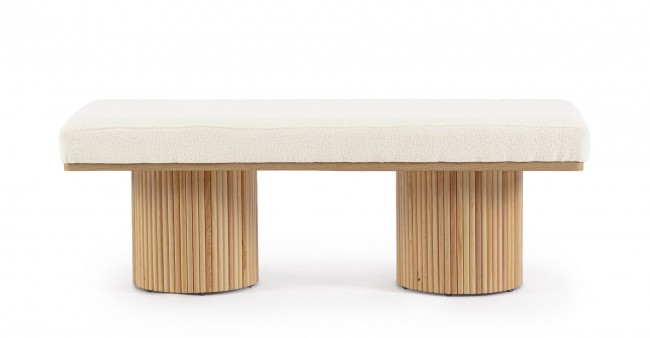 Divano 2 posti bianco boucle 122x46x42.5