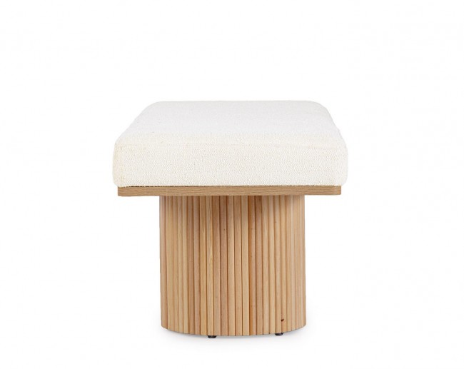 Divano 2 posti bianco boucle 122x46x42.5