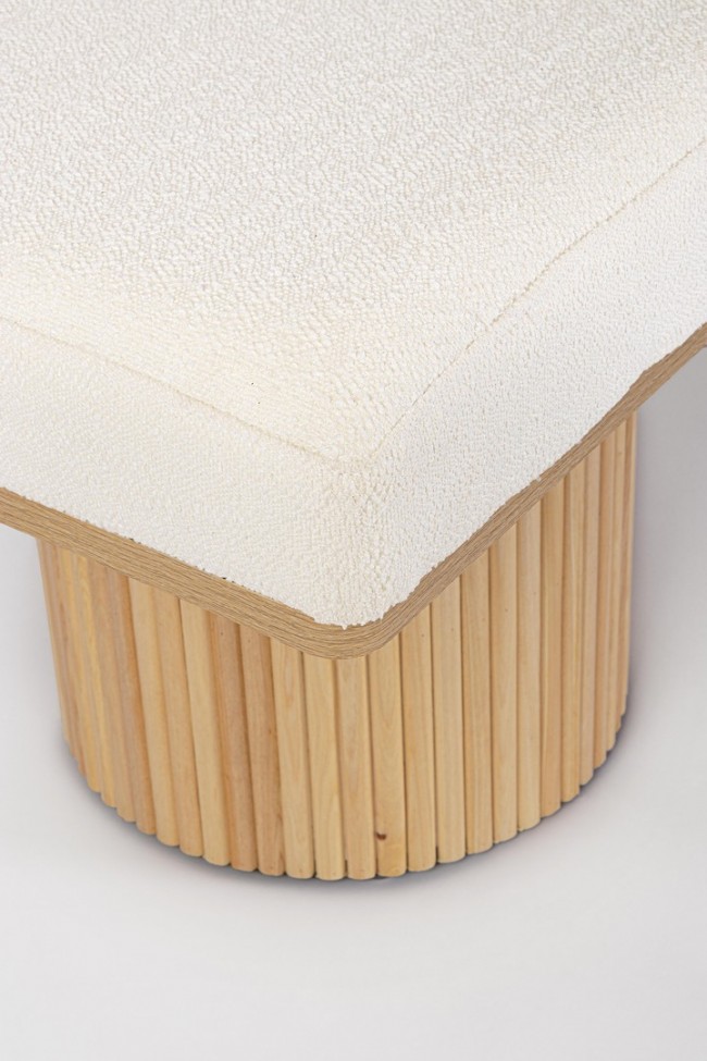 Divano 2 posti bianco boucle 122x46x42.5