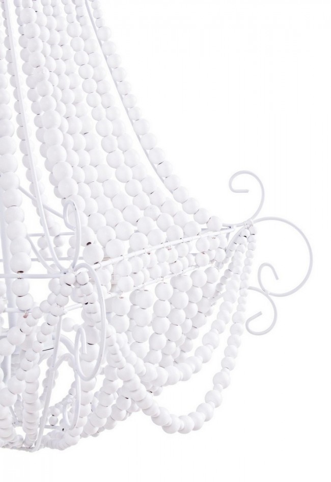 Lampadario corona bianco opaco D.48x71h