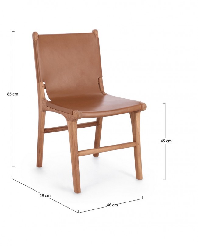 2x Sedia in pelle 46x59x85h, 45h1