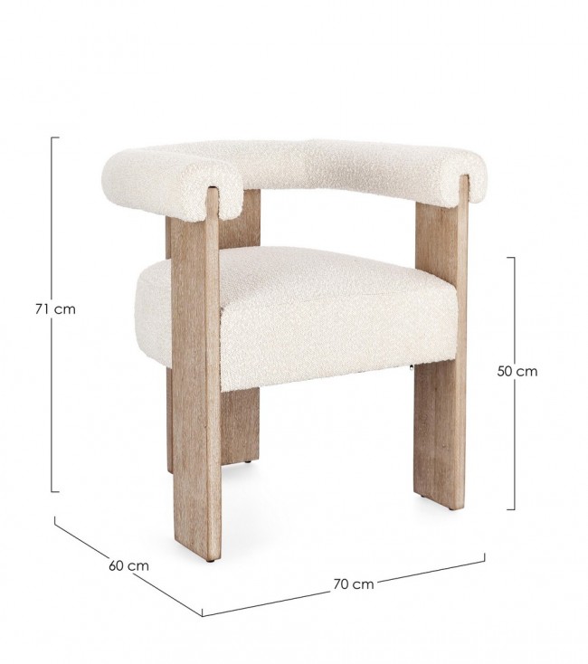 Sedia boucle 70x60x71 cm