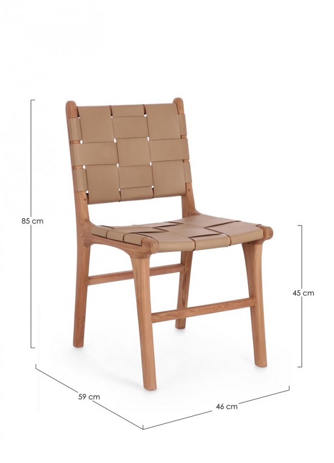 2x Sedia in pelle 46x59x85h 45h1