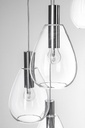 Lampadario 5 luci trasparente argento D.48x180h