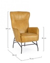 Poltrona senape 70x84x109 cm in ecopelle