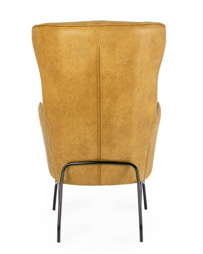 Poltrona senape 70x84x109 cm in ecopelle